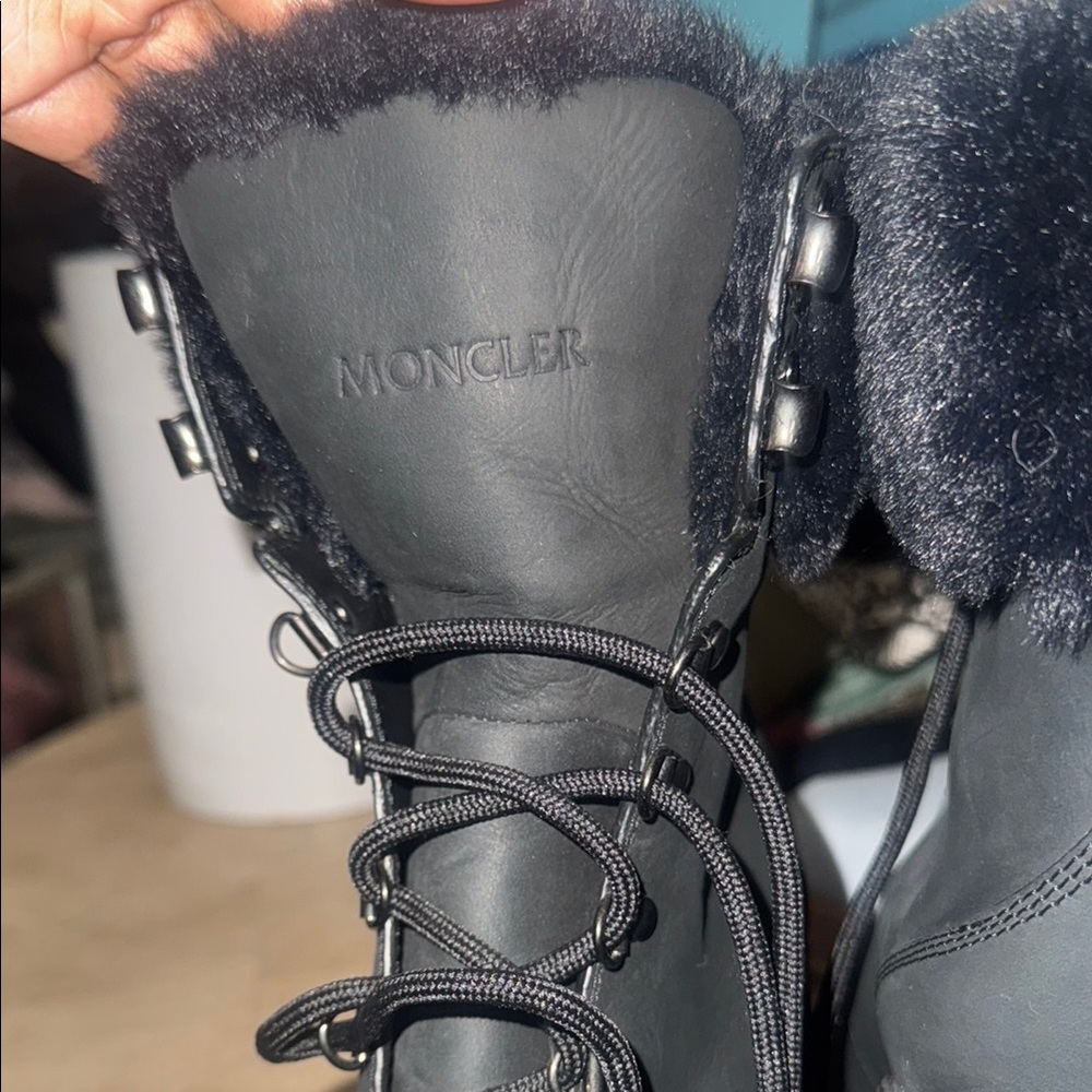 Montclair  Black Fur-Lined Lace-Up Boots - Picture 10 of 17